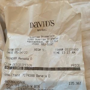 Mother of the Bride never worn I missed the return date